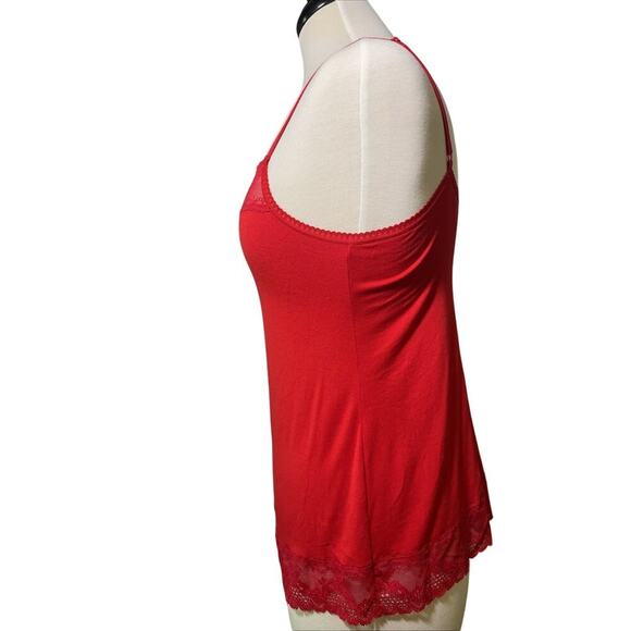 Felina Red Lace Modal Camisole Adjustable Straps Size XL EUC - Picture 4 of 6